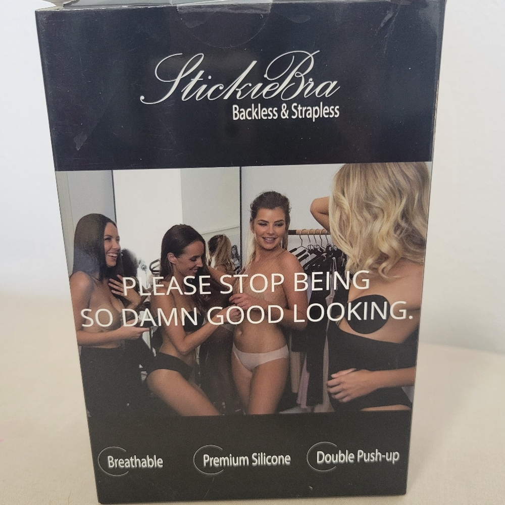 StickeBra Backless & Strapless Bra Black C Cup New In Open Box
